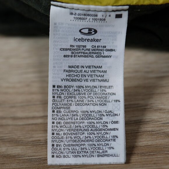 Icebreaker Jacket Mens Medium Yellow Cool-Lite GT Merino Running Windbreaker - Picture 12 of 13